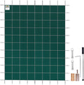 VEVOR Pool Safety Cover Fits 12x24ft Rectangle Underground Safety Pool Cover Green Mesh Solid Pool Safety Cover for Swimming Pool Winter Safety Cover