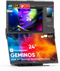 MP Mobile Pixels Geminos X (2 x 24 inch) Dual Stacked Computer Monitor, All-Inclusive Workstation, 65W USB-C Charging 2K Bottom Touchscreen, 1080P Webcam&Speakers, USB-A/USB-C/HDMI, Ergo Design