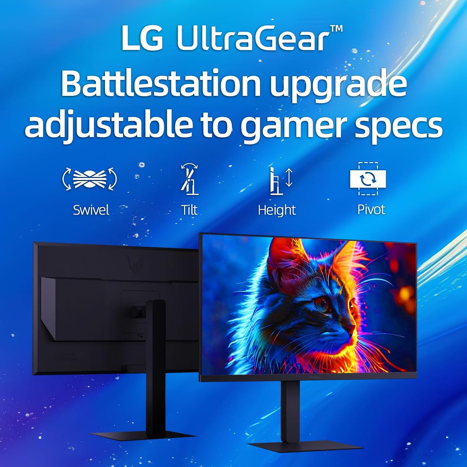 LG 27' Ultragear QHD Gaming Monitor, 300Hz, 1ms, NVIDIA G-Sync, AMD FreeSync Premium, VESA DisplayHDR 400, DisplayPort, HDMI 2.1, USB Type-C, Tilt/Height/Swivel/Pivot Adjustment Stand, Black