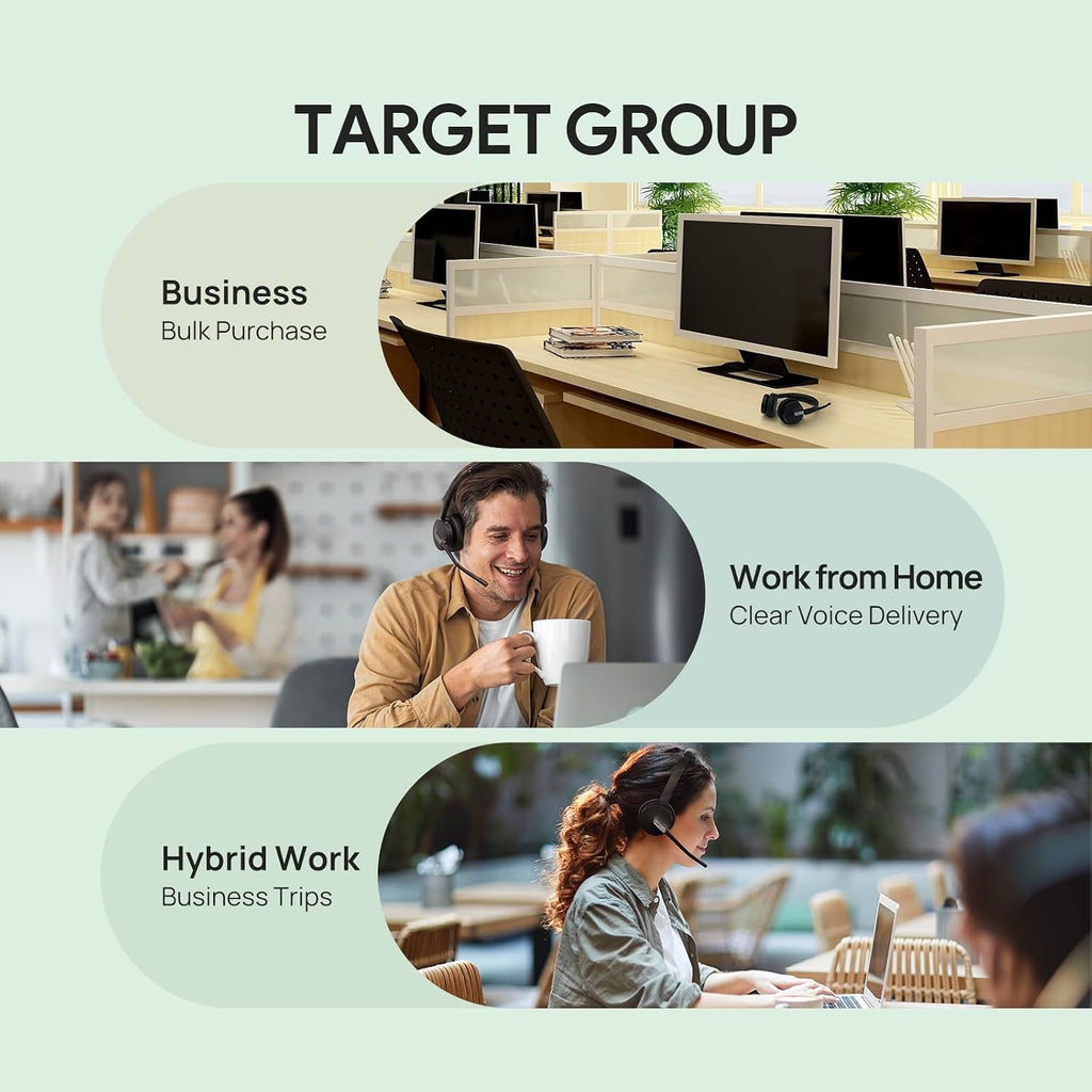 Yealink BH70 Dual Wireless Headset with Mic for Work, Bluetooth Headphone with Teams Certification, up to 35h Talk Time, 147g All-Day Wearing Comfort, Perfect for Open Office Home Hybrid Work