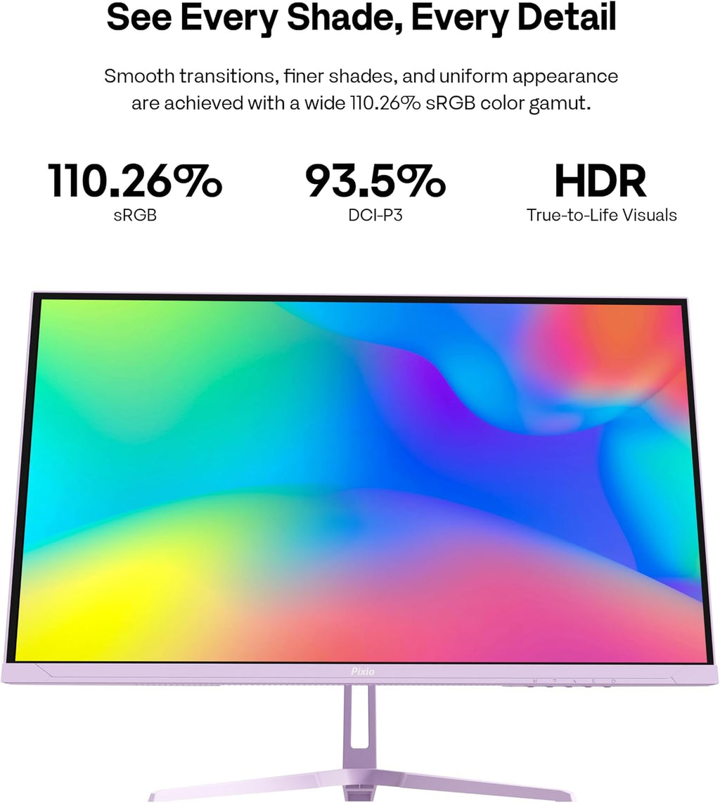 Pixio PX279 Wave Purple 27 inch 240Hz Refresh Rate FHD 1080p Resolution Fast IPS Panel 1ms GTG Response Time Gaming Monitor with Adaptive Sync