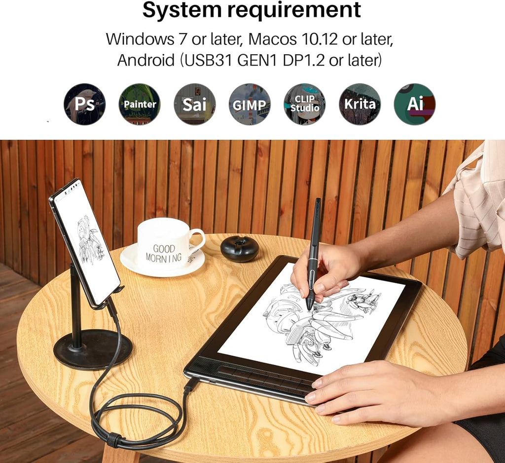 HUION Kamvas Pro 13 2.5K QHD Graphics Monitor Drawing Tablet with Screen QLED Full Lamination Battery-Free Stylus PW517 for Windows PC, Mac, Android, 13.3inch Digital Drawing Tablet Pen Display
