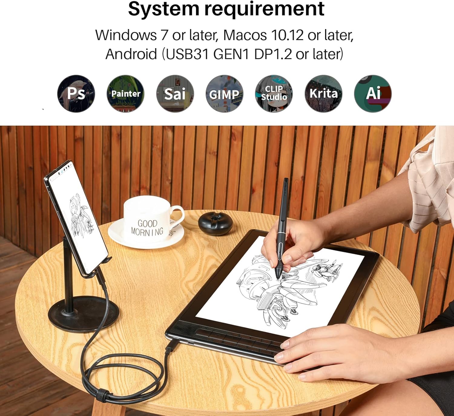 HUION Kamvas Pro 13 2.5K QHD Graphics Monitor Drawing Tablet with Screen QLED Full Lamination Battery-Free Stylus PW517 for Windows PC, Mac, Android, 13.3inch Digital Drawing Tablet Pen Display