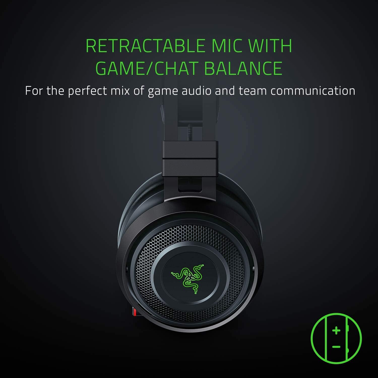 Razer Nari Ultimate Wireless 7.1 Surround Sound Gaming Headset: THX Audio & Haptic Feedback - Auto-Adjust Headband - Chroma RGB - Retractable Mic - For PC, PS4 (Renewed)