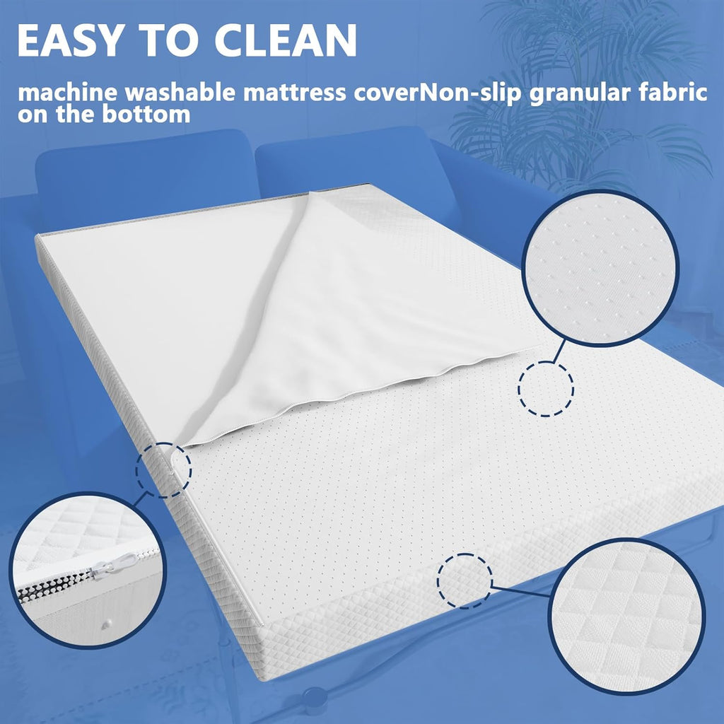 4.5 Inch Cold Gel Memory Foam Mattress Replacement for Sleeper Sofa and Couch Beds - Full Size CertiPUR-US Certified (Sofa Not Included)