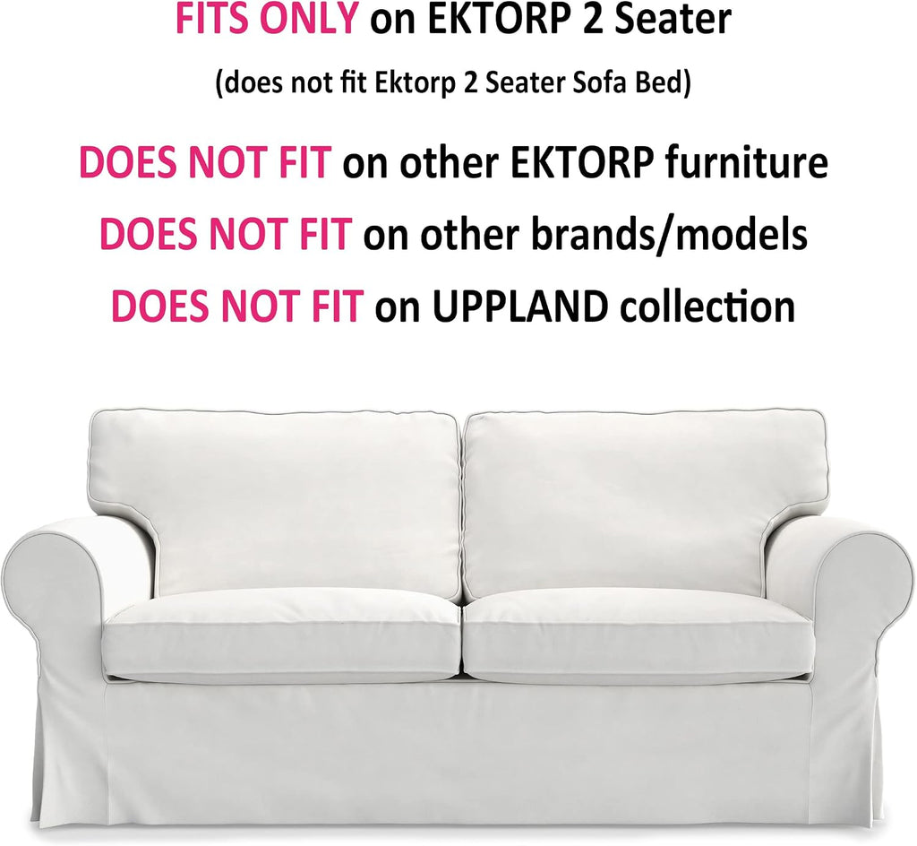MASTERS OF COVERS Ektorp Loveseat (2 Seat) Sofa Cover Replacment Slipcover Designed for IKEA Ektorp Two Seater Sofa Slipcover (Cool White)-NOT fit Uppland Series Sofa