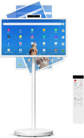 32 Inch Smart Portable TV, FHD Touch Screen Monitor on Wheels, Android 15, 8GB +128GB, Wireless Movable Display EDLA-Certified 5MP Camera 10W Stereo Speaker, 38,400 mAh Battery, Voice Airmouse Remote