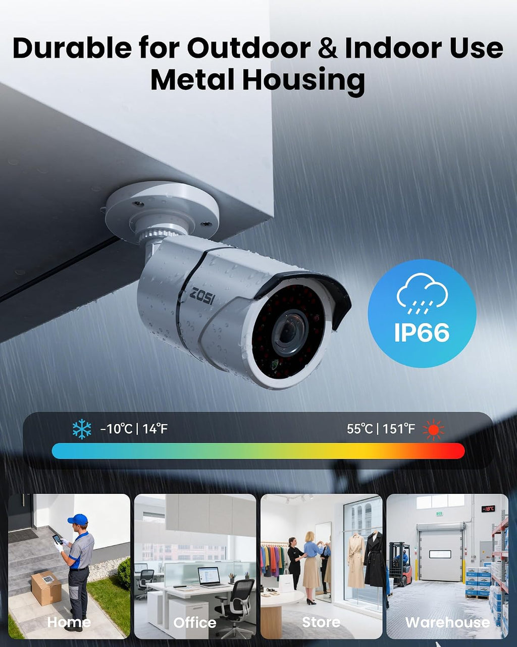 ZOSI 8CH Security Camera System, 8pcs 1080P Full HD Weatherproof Indoor Outdoor CCTV Wired Cameras, Human Vehicle Detection, Night Vision, 8 Channel Surveillance DVR System, NO Hard Drive