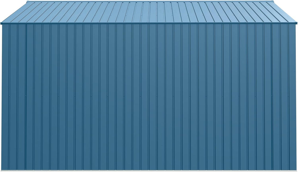Arrow Shed Elite 14' x 12' Tall Outdoor Steel Storage Shed with High Gable and Lockable Doors Storage Building, Blue Grey