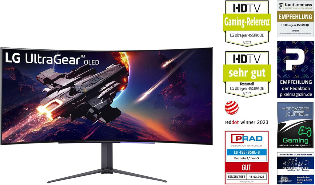 LG 45GR95QE 45-Inch Ultragear 1440p 240 Hz OLED Curved Gaming Monitor with AMD FreeSync Premium and 0.03ms Response Time (Black)