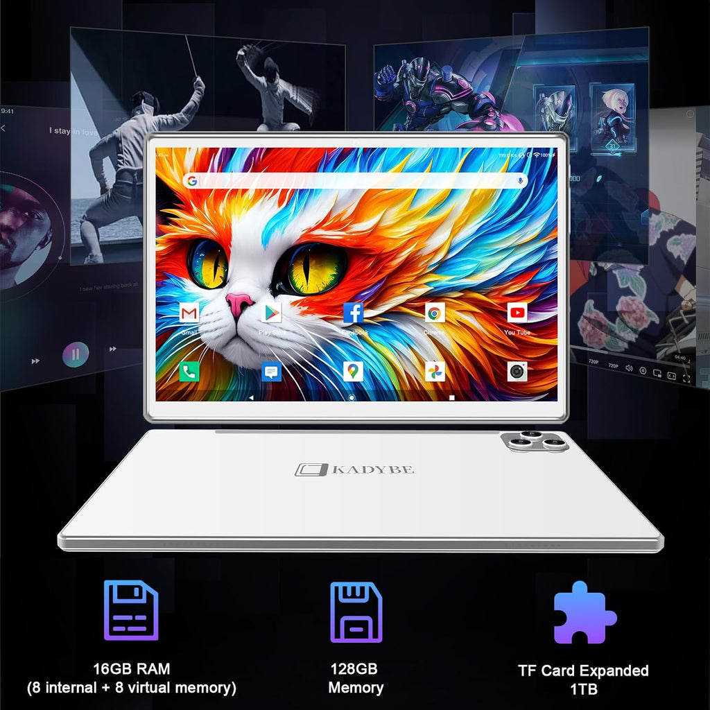 2026 Latest Tablet Android 14 Tablets 10 Inch, Tablets 128GB ROM+16GB RAM (8+8 Virtual), 2 In 1 Tablet with keyboard, Powerful Octa-Core+13MP Camera, 1TB TF Expandable, FHD IPS Display WiFi Tableta PC