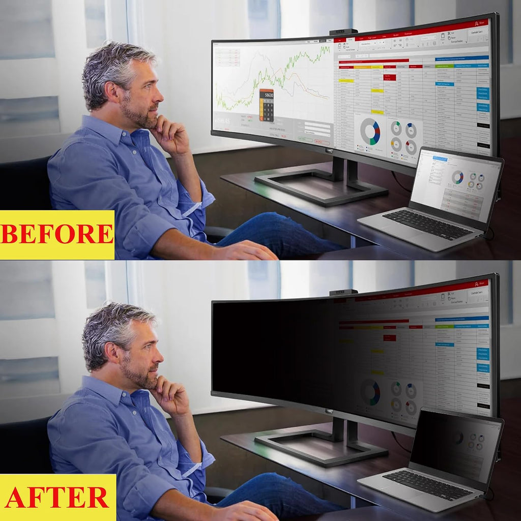 45 Inch Privacy Screen Filter for 32:9 Curved Ultrawide Gaming Monitor | Privacy Shield | Anti Glare | Anti-Blue Light | Eye Protection | Anti Spy | Computer Security Private Filter Protector