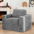MAXYOYO Bean Bag Chair for Adults, Upholstered Floor Sofa with Pillows and Armrests, Bean Bag Sofa Plush Chair Couch for Bedroom Living Room, Dark Grey
