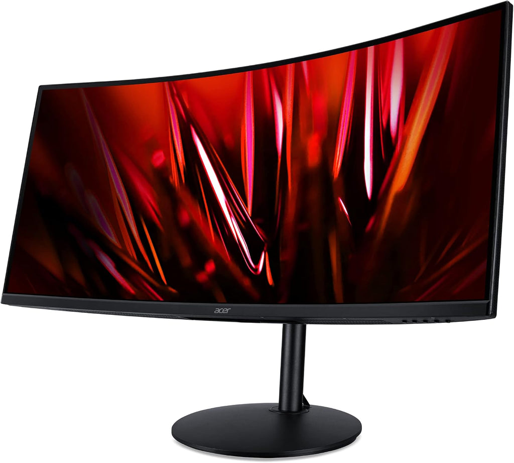 acer Nitro 34' QHD 3440 x 1440 1500R Curved PC Gaming Monitor AMD FreeSync Premium 165Hz Refresh 1ms (VRB) ZeroFrame Design 2 x Display Port 1.4 & 2 x HDMI 2.0 Ports XZ342CU Sbmiipphx,Black