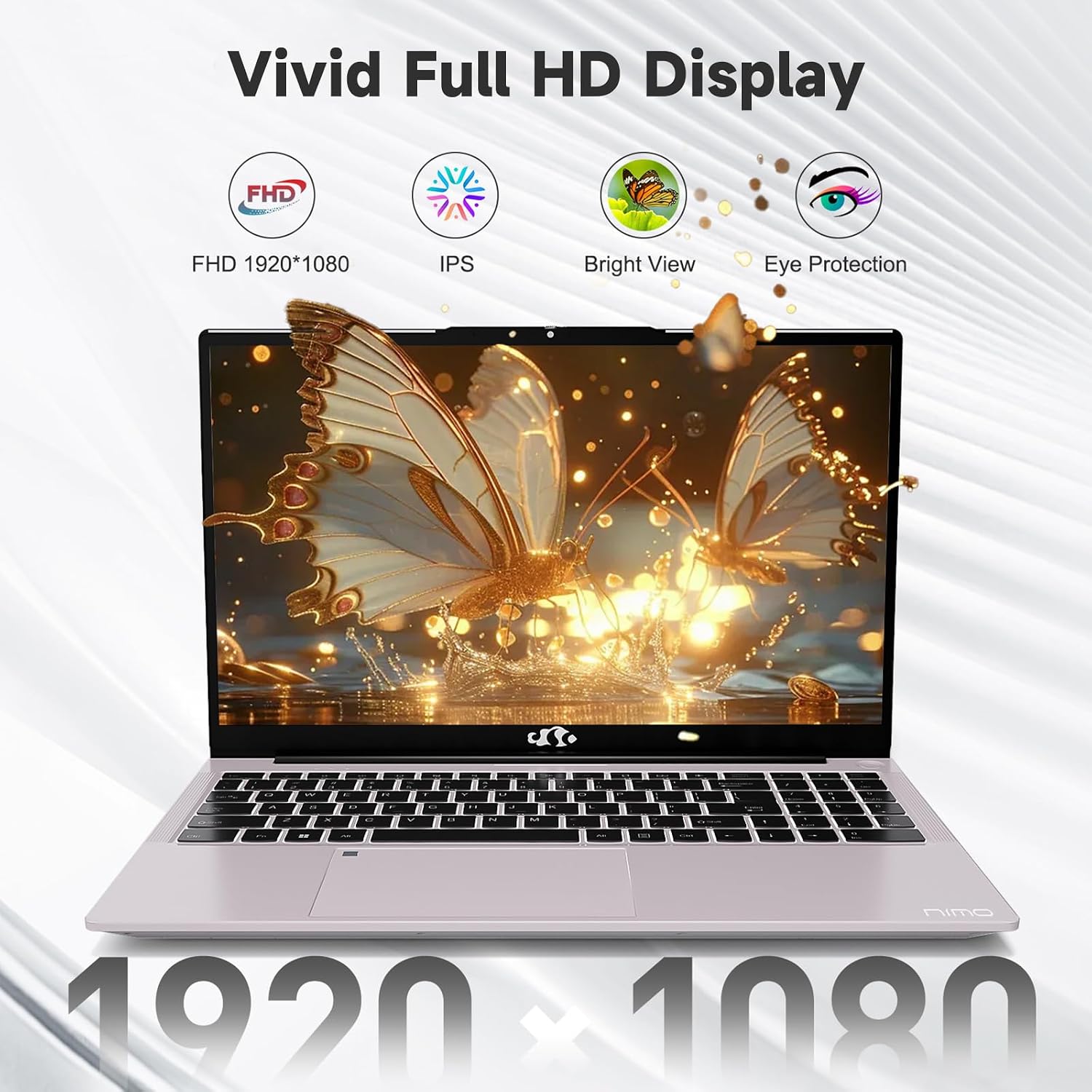 NIMO 15.6' FHD IPS Laptop, Core i3-1215U 6-Core Up to 4.4GHz (Beats R5 7520U), 16GB RAM 512GB SSD, Wi-Fi 6, Backlit Keyboard, Fingerprint Reader, 65W Type-C Charging, Student & Business Notebook