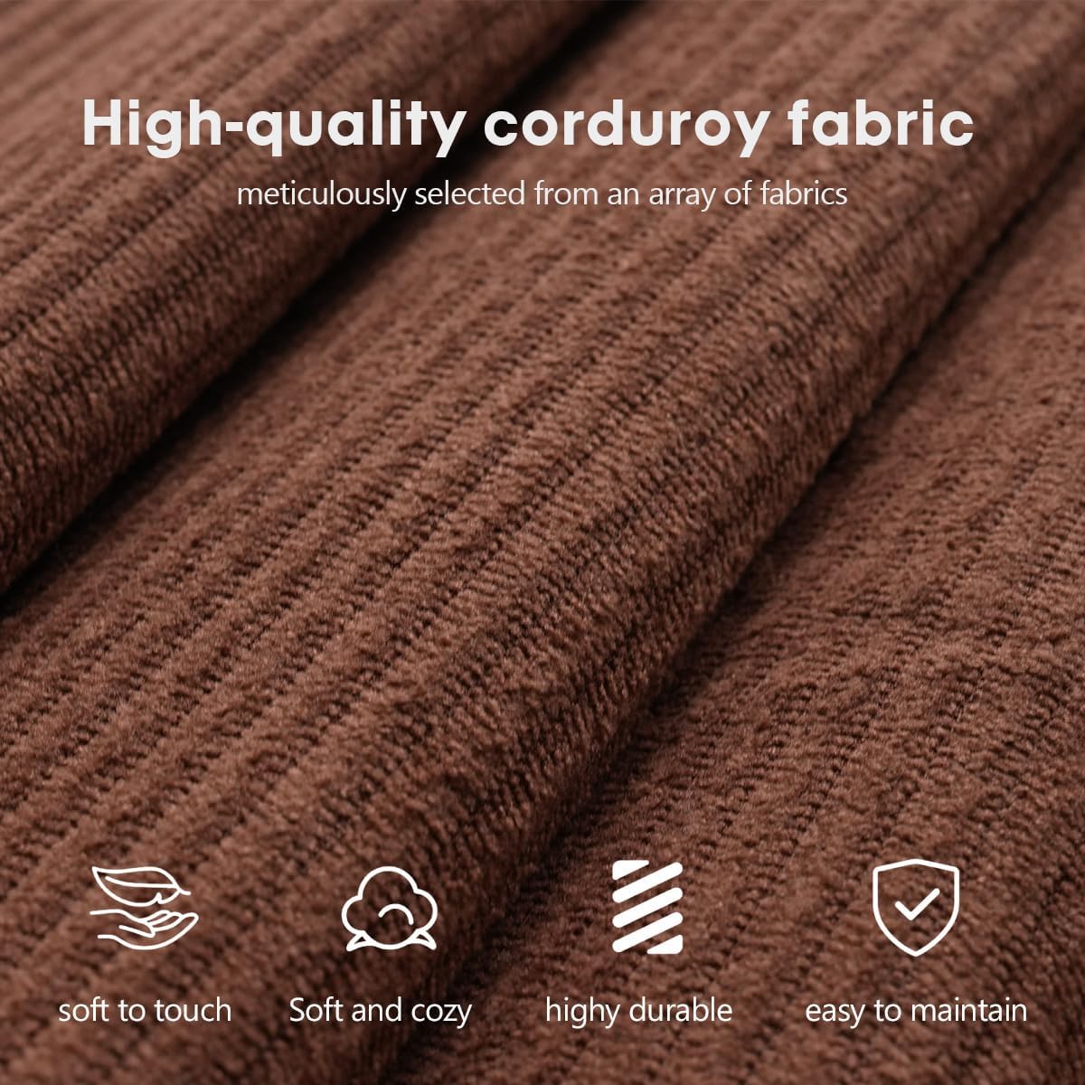 78.8' Modular Sofa Bed - 4-in-1 Convertible Design with Corduroy Fabric and High Density Sponge, Removable Cover and Fixed Frame