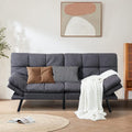 Opoiar Futon Convertible Sofa Bed With Memory Foam - Sleeper Loveseat, Breathable Linen, Adjustable Lounge Couch With Metal Legs for Compact Living Spaces, Dark Grey
