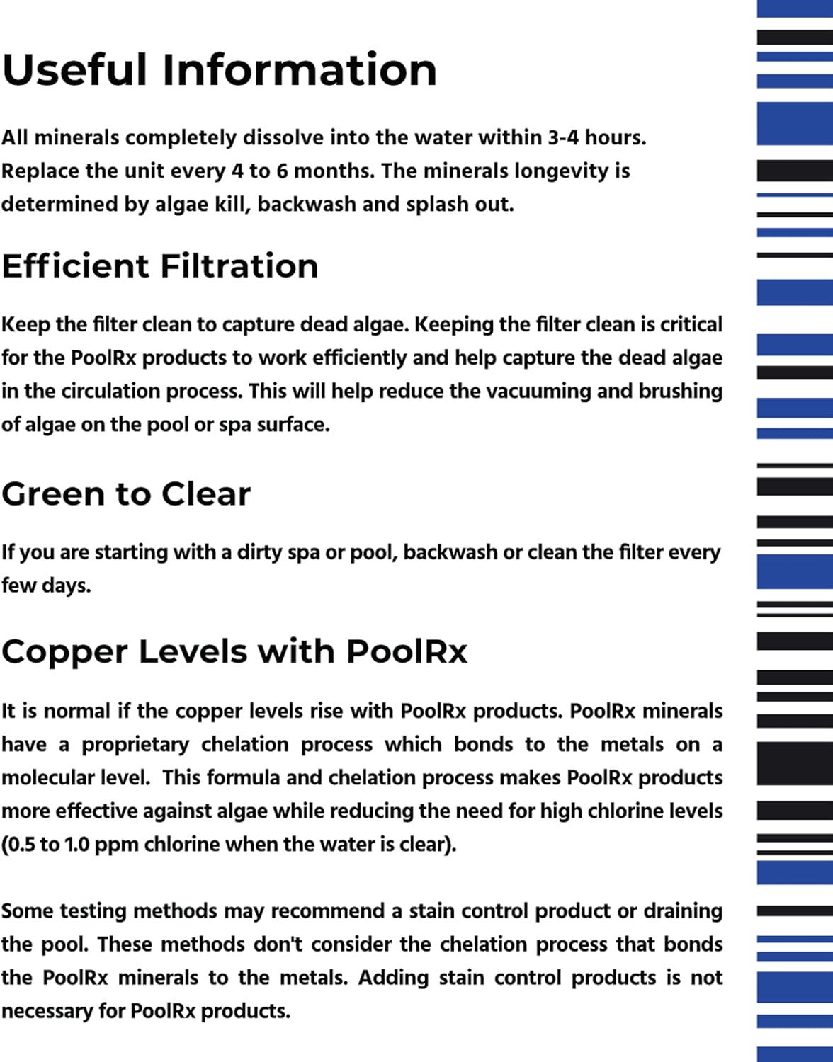 PoolRx 101003 4-Pack Blue Units Swimming Pool Algaecide, 4 Pack