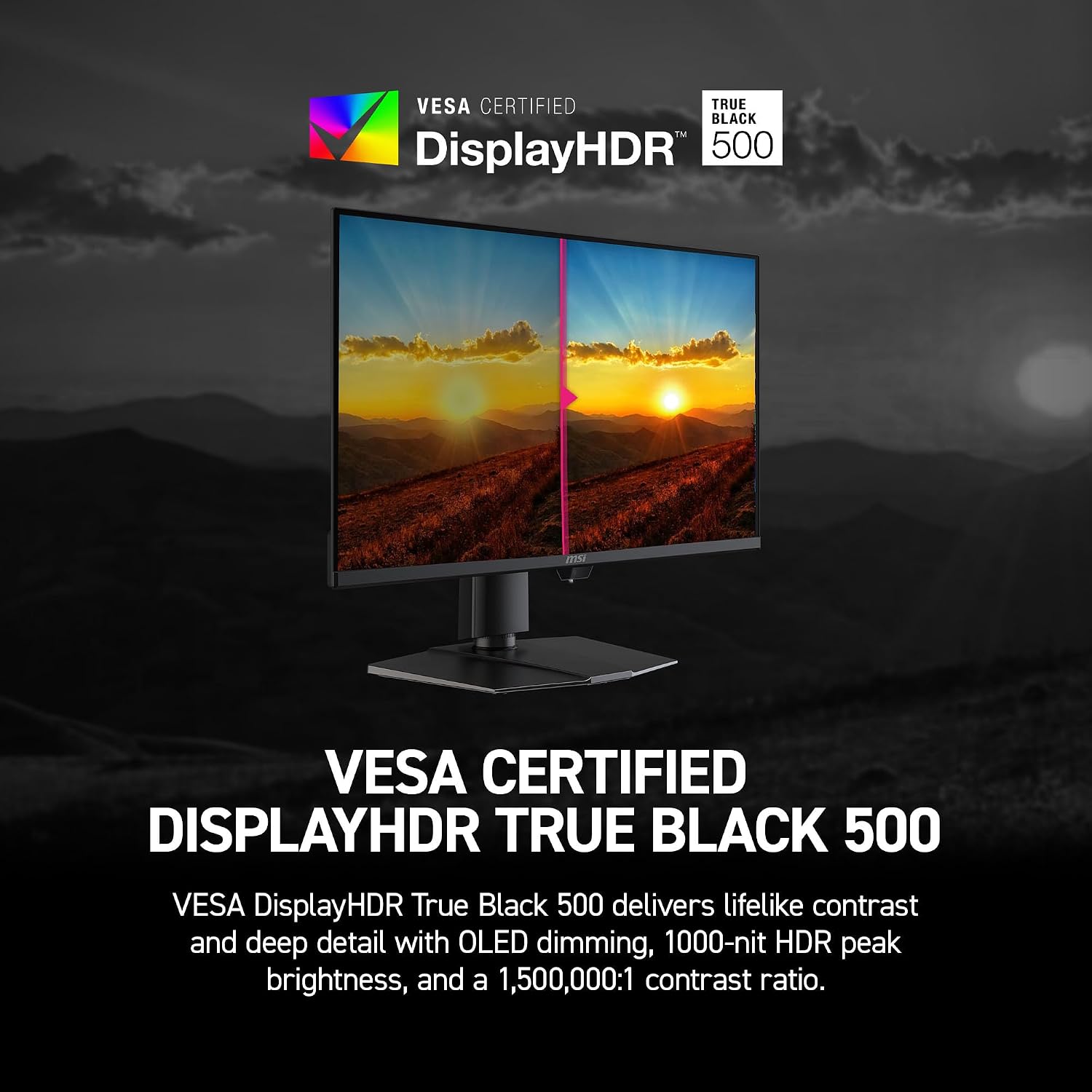 msi MPG 271QR QD-OLED X50 27-Inch WQHD QD-OLED Monitor, 2560 x 1440, 500Hz, 0.03ms, DisplayHDR True Black 500, AMD FreeSync Premium Pro, G-SYNC Compatible, AI Care Sensor, HDMI2.1, DP 2.1, 98W USB-C