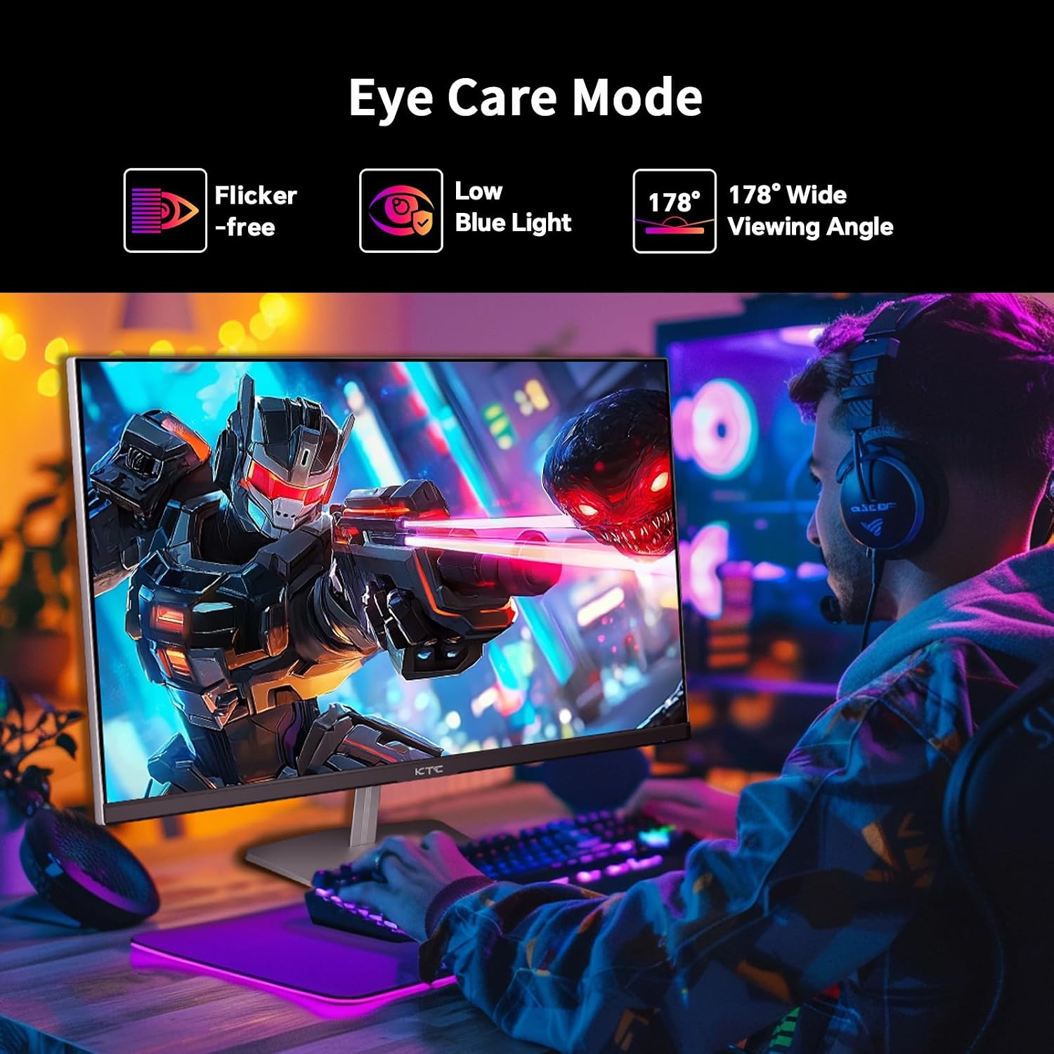 KTC 24.5 Inch 400Hz Gaming Monitor, FHD 1080P 240Hz Computer Monitor, Fast IPS, FreeSync/G-Sync Compatible, HDR400, DisplayPort x2 HDMI x2, VESA, Tilt Adjustable,H25X7 (Renewed)