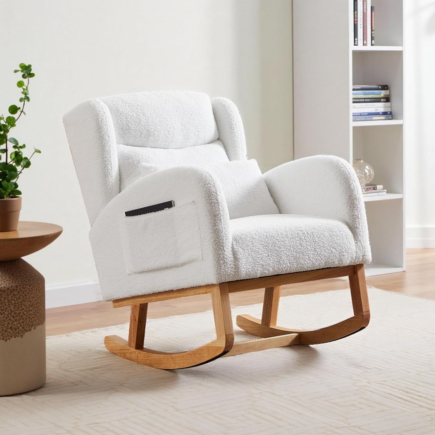 MYFUNSHOP Nursery Rocking Chair Glider – Classic Rocker with Comfortable Cushioning & Smooth Motion for Bedroom