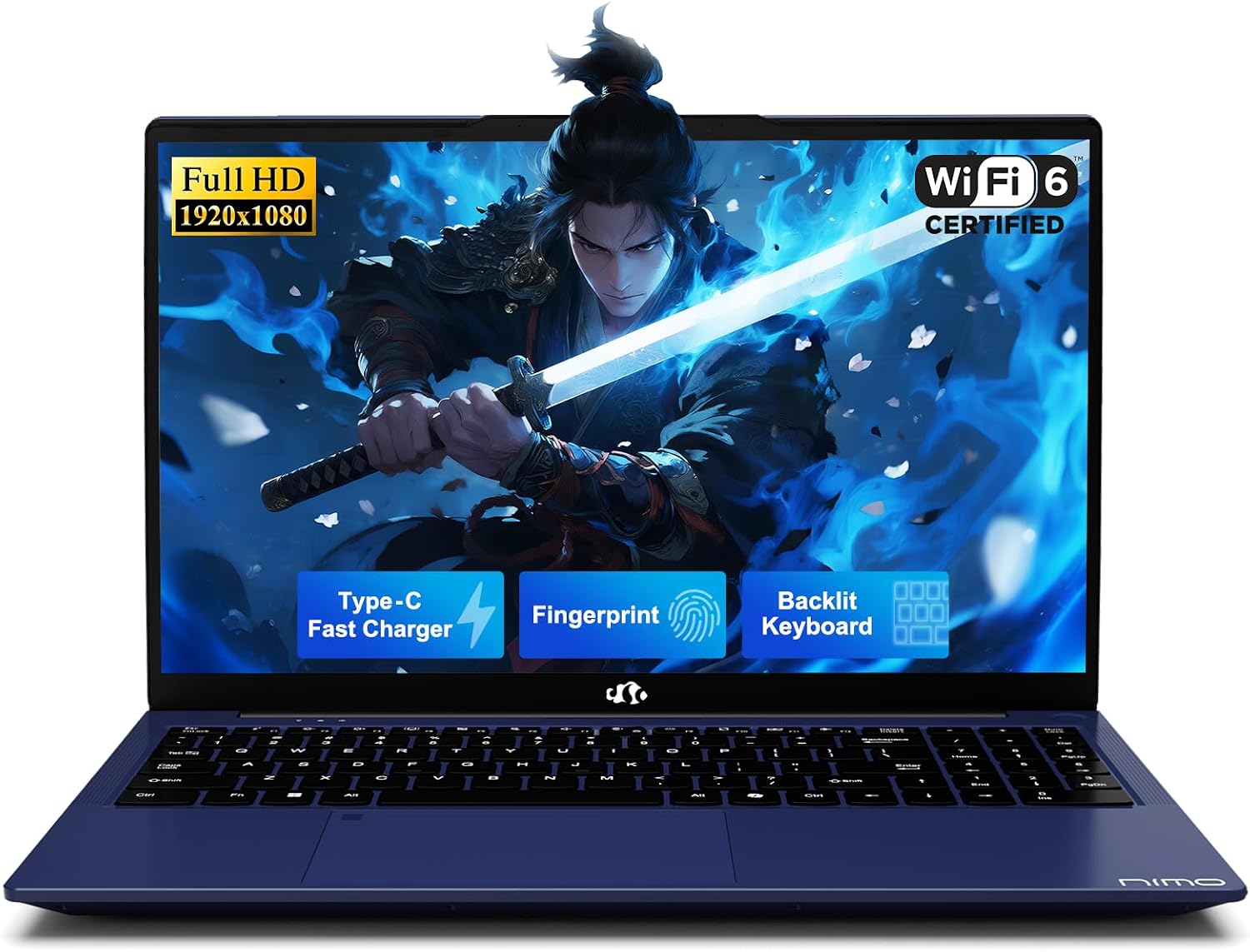 NIMO 15.6' IPS FHD-Student-Laptop, 16GB RAM 1TB SSD Intel N150(Beat i3-10110U, Up to 3.6GHz) Computer with 65W Type-C, Fingerprint, Backlit Keyboard, Wi-Fi 6, BT5.2, for Business and Home