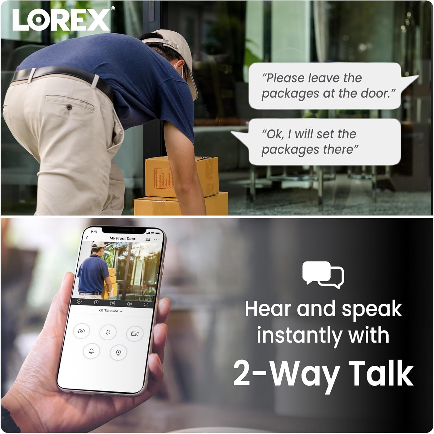 Lorex 4K 8MP IP Wired Metal Dome Outdoor/Indoor Security Camera, White - Smart Security Lighting, Smart Motion Detection, Deterrence Siren, Color Night Vision Booster, 2-Way Talk, IP67 Weatherproof