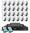 ZOSI 32 Channel 4K PoE Security Camera System, Face Person Vehicle Detection, 2 Way Audio, 24 x 8MP Spotlight Outdoor Indoor IP Cameras, 32CH 4K NVR with 8TB HDD for 24/7 Recording