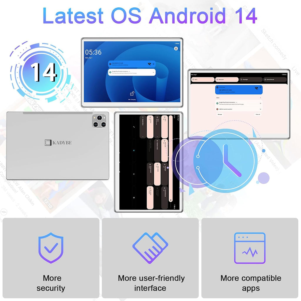 2026 Latest Tablet Android 14 Tablets 10 Inch, Tablets 128GB ROM+16GB RAM (8+8 Virtual), 2 In 1 Tablet with keyboard, Powerful Octa-Core+13MP Camera, 1TB TF Expandable, FHD IPS Display WiFi Tableta PC