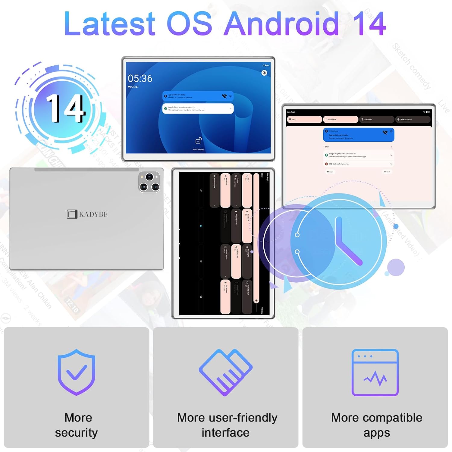 2026 Latest Tablet Android 14 Tablets 10 Inch, Tablets 128GB ROM+16GB RAM (8+8 Virtual), 2 In 1 Tablet with keyboard, Powerful Octa-Core+13MP Camera, 1TB TF Expandable, FHD IPS Display WiFi Tableta PC