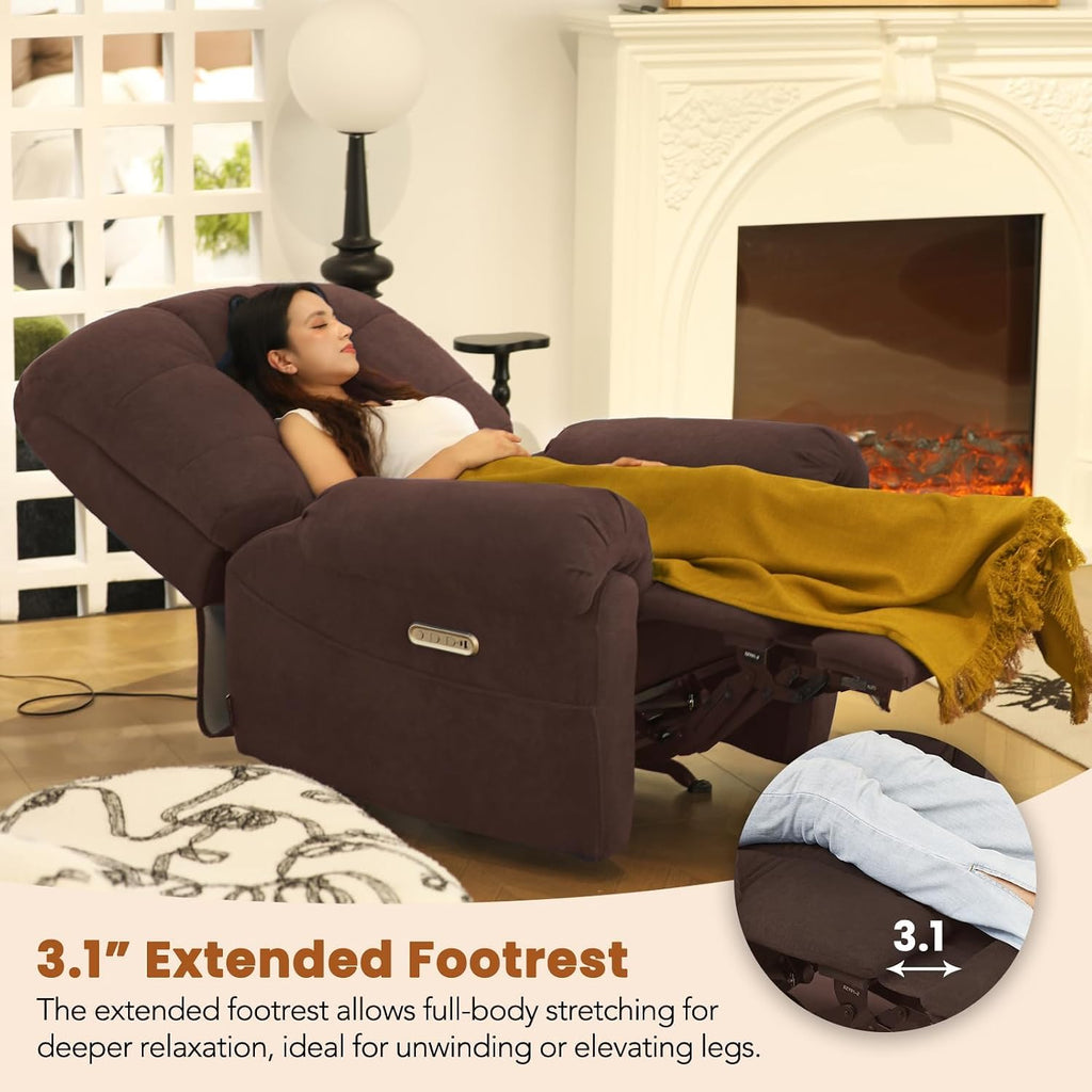 EONIX Mordern Massage Rocker Recliner Chair, Dual Motor Power Rocking Recliners for Small Spaces, Lazy Boy Recliner Chair with Heat and Massage for Living Room, Bedroom, Study, Coffee
