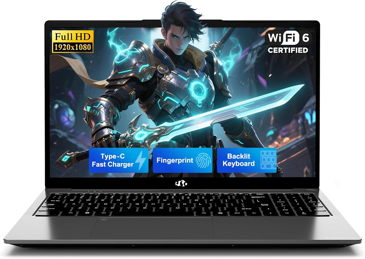 NIMO 15.6' IPS FHD-Student-Laptop, 16GB RAM 512GB SSD Intel N150(Beat i3-10110U, Up to 3.6GHz) Computer with 65W Type-C, Fingerprint, Backlit Keyboard, Wi-Fi 6, BT5.2, for Business and Home