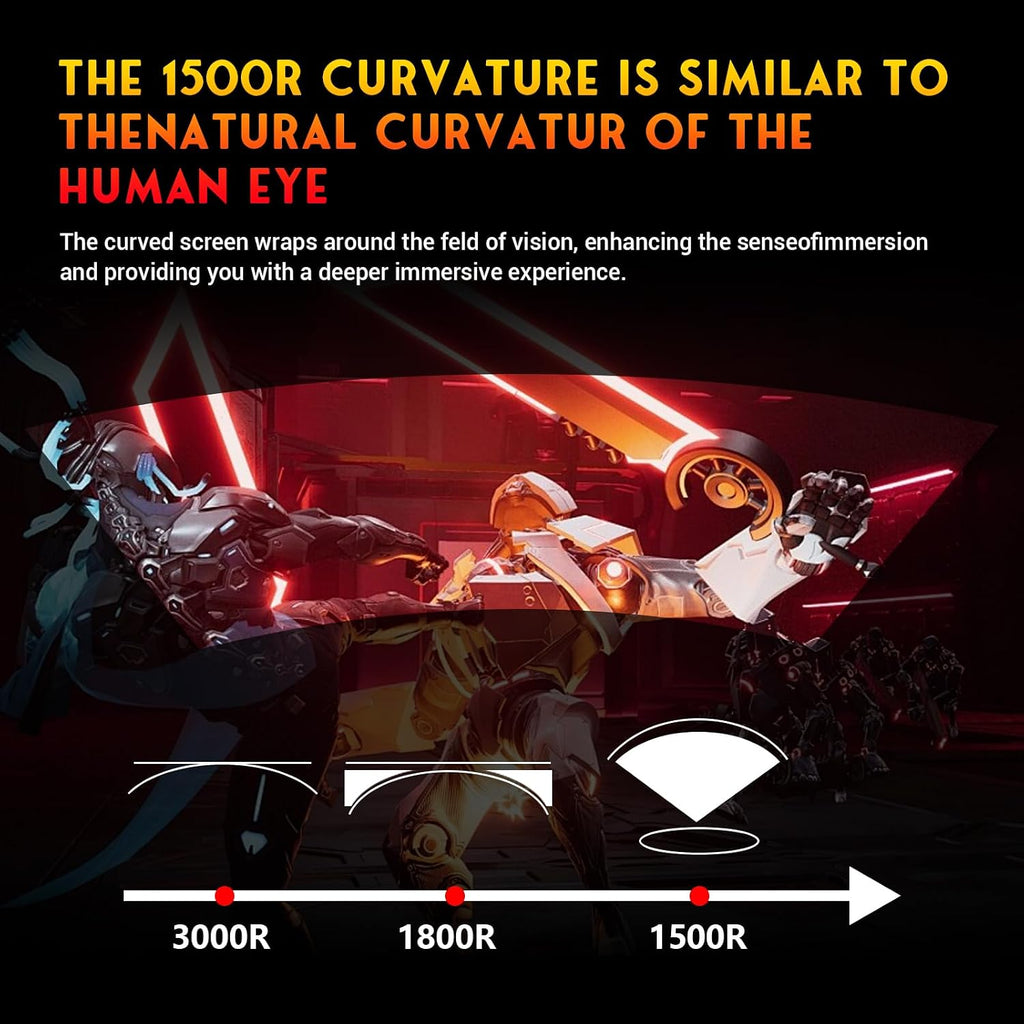 34 Inch Curved Monitor for Productivity, 100Hz, UWQHD (3440x1440), 1500R, 4000:1 Contrast Ratio, Quick-Release Metal Stand, VESA Compatible, for Spreadsheets, Data Analysis, and Multi-Window Work