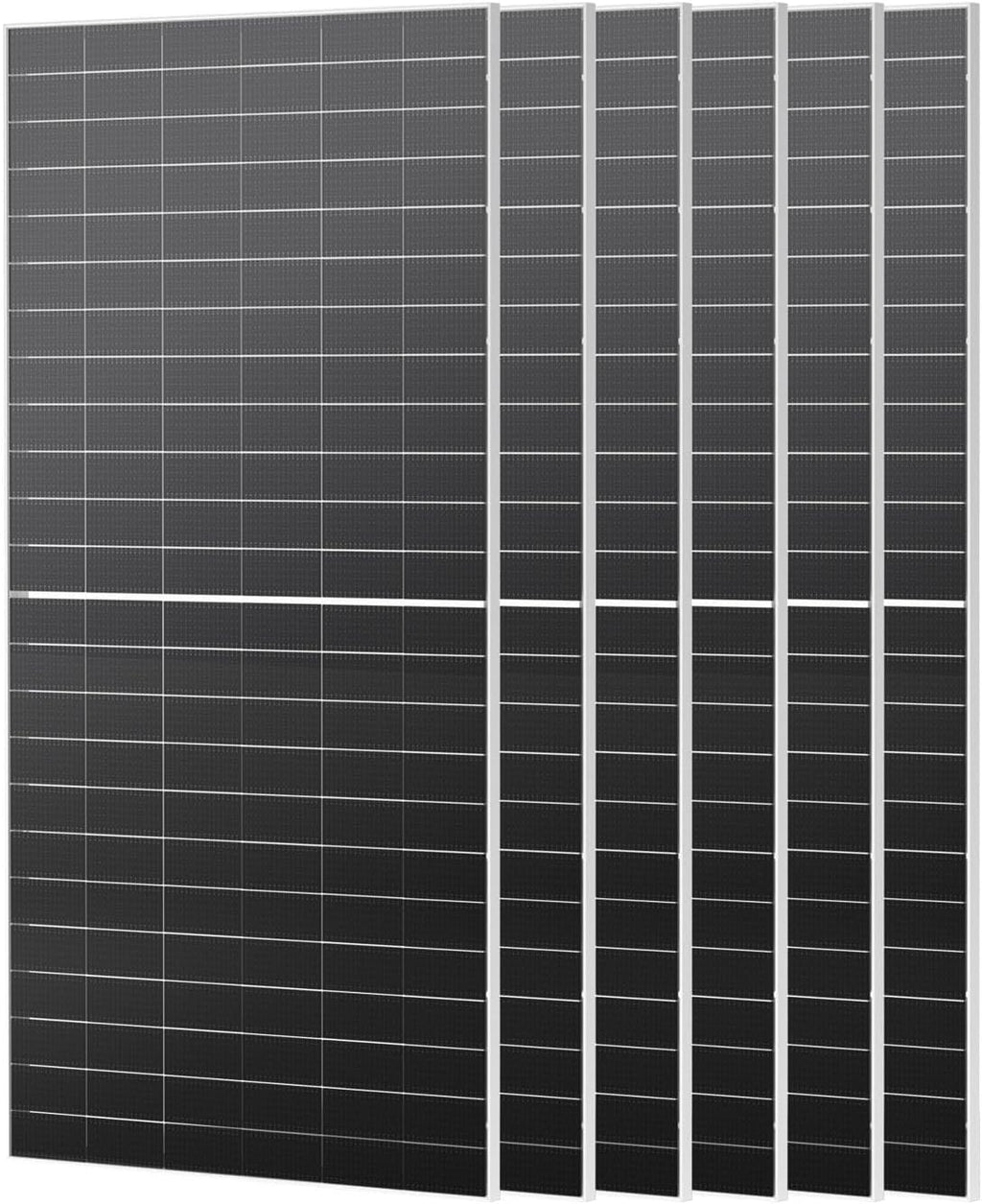 Renogy Solar Panels 6Pcs 590 Watt Bifacial N-Type12V 16BB Solar Panel, 25% High Efficiency Solar Module Monocrystalline for Garden Homes Farm Marine Off-Grid System Black