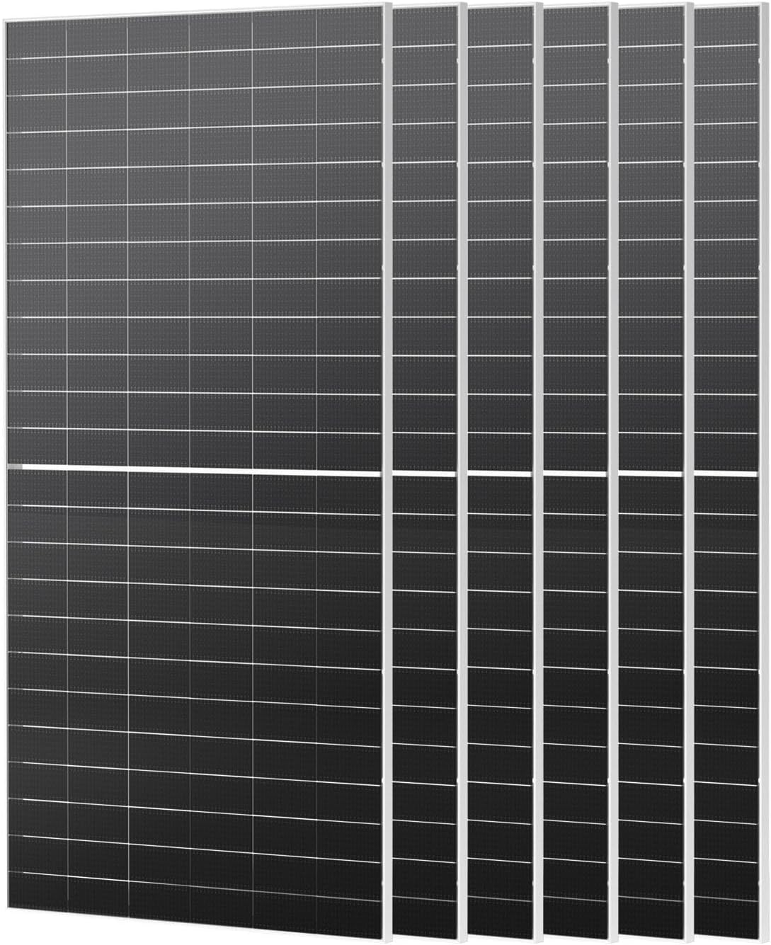 Renogy Solar Panels 6Pcs 590 Watt Bifacial N-Type12V 16BB Solar Panel, 25% High Efficiency Solar Module Monocrystalline for Garden Homes Farm Marine Off-Grid System Black