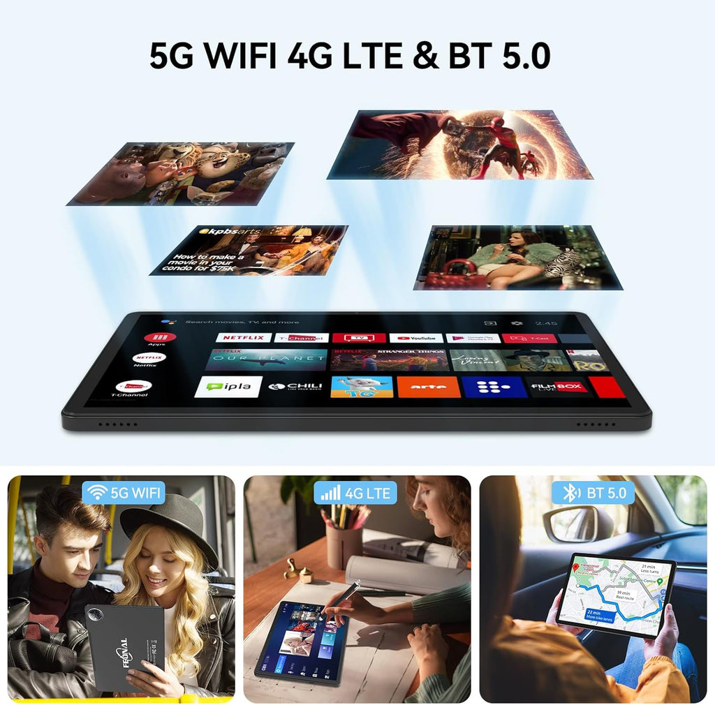 Tablet 11 inch Android 16 Tablet, 2026 Latest Update 128GB ROM 20GB RAM, 4G LTE Tablets, 5G WiFi+Cellular, Octa-Core MTK8786, 13+8 MP Rear and Front Camera,Incell FHD Screen, T-Mobile SIM Card Support
