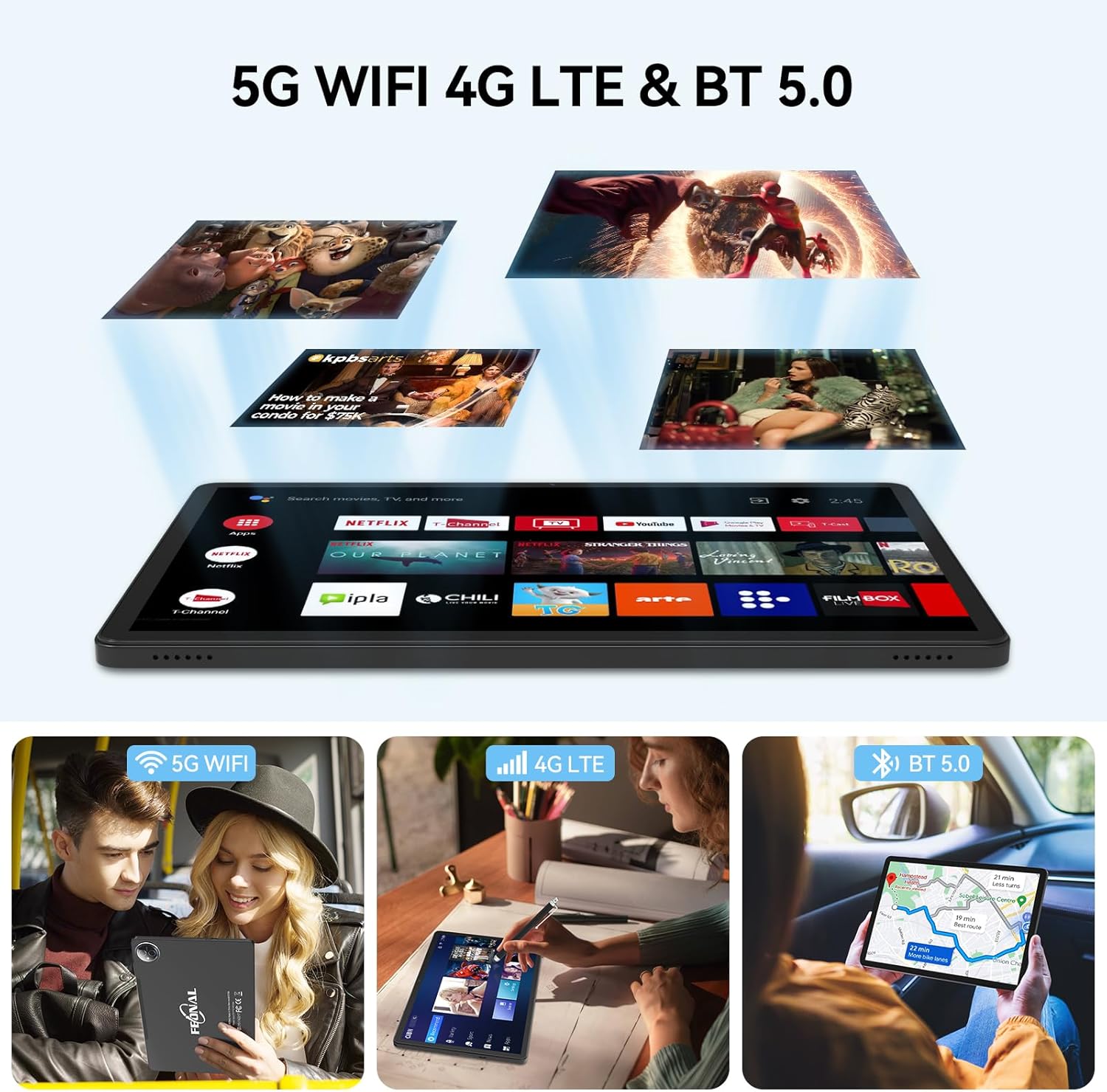 Tablet 11 inch Android 16 Tablet, 2026 Latest Update 128GB ROM 20GB RAM, 4G LTE Tablets, 5G WiFi+Cellular, Octa-Core MTK8786, 13+8 MP Rear and Front Camera,Incell FHD Screen, T-Mobile SIM Card Support