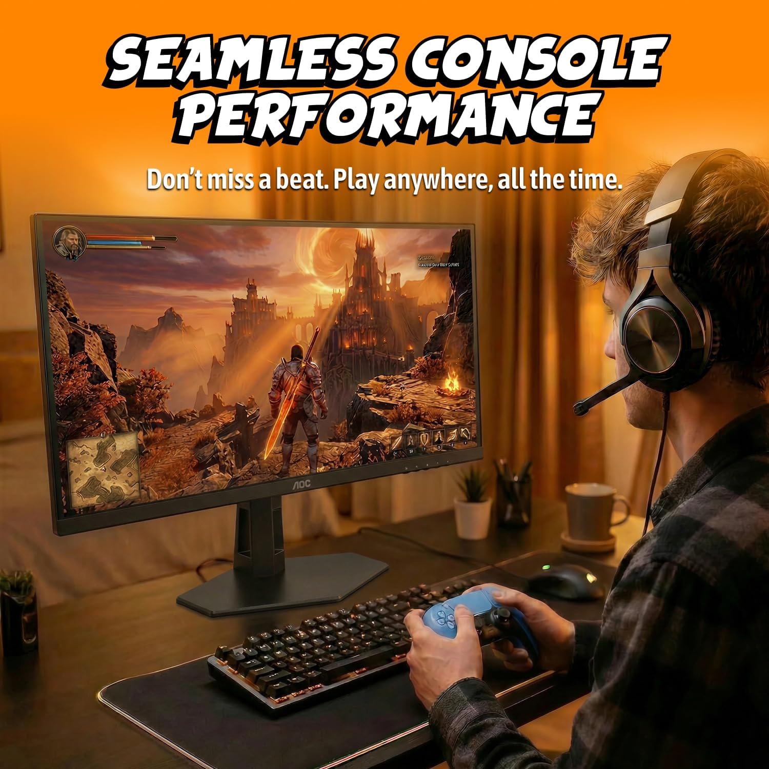 AOC 27' QD OLED Gaming Monitor, QHD 2560x1440, 240Hz, 0.03ms GtG, G-SYNC Compatible, HDR Ready, DisplayPort, HDMI, VESA Mountable, Console Gaming Ready, Q27GAZD