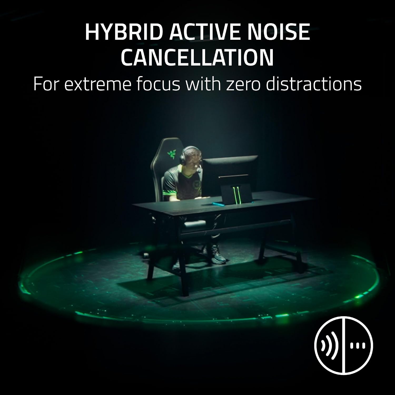 Razer BlackShark V3 Pro Wireless ANC Gaming Headset for PS5: Full Band Mic - 50mm Drivers - 2.4 GHz, Bluetooth, 3.5mm - Works with PC, Mac, Nintendo Switch, Smartphone - Long Battery Life - Black
