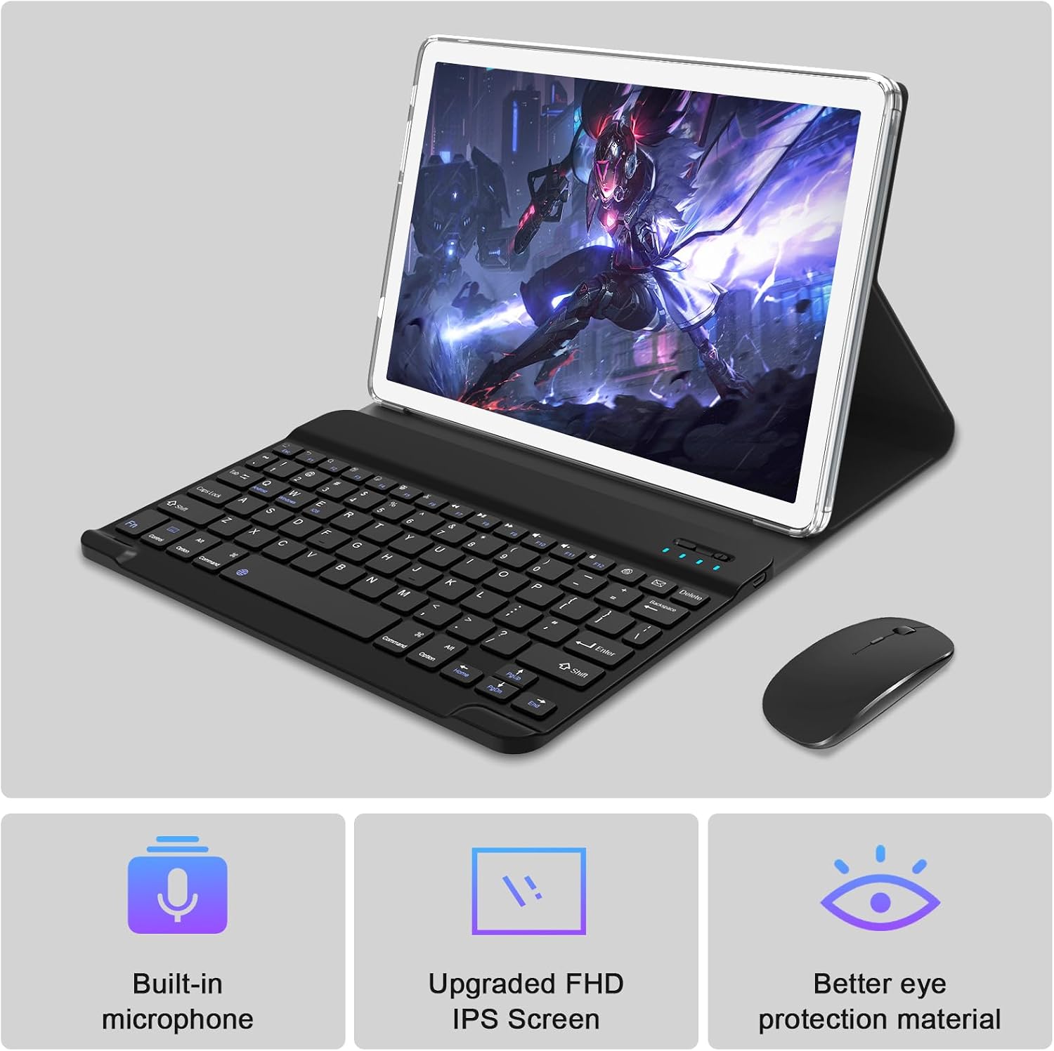 2026 Latest Tablet Android 14 Tablets 10 Inch, Tablets 128GB ROM+16GB RAM (8+8 Virtual), 2 In 1 Tablet with keyboard, Powerful Octa-Core+13MP Camera, 1TB TF Expandable, FHD IPS Display WiFi Tableta PC