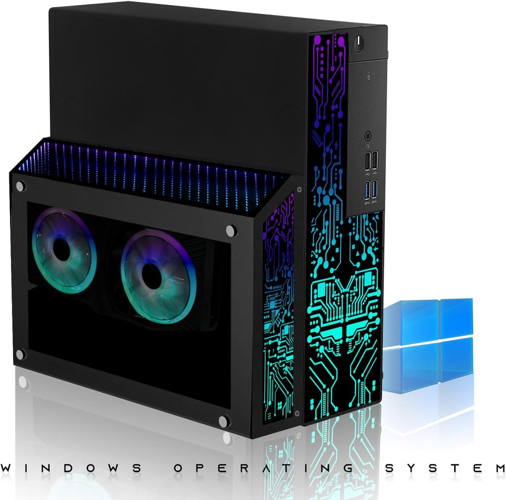 TechMagnet Nova Gaming Desktop PC Bundle with Core i7 32GB RAM 1TBSSD 24 inch Curved Monitor RTX 2060 Graphics RGB Keyboard with AI-Enabled Copilot Key Mouse Headphones Webcam Windows 11(Renewed)