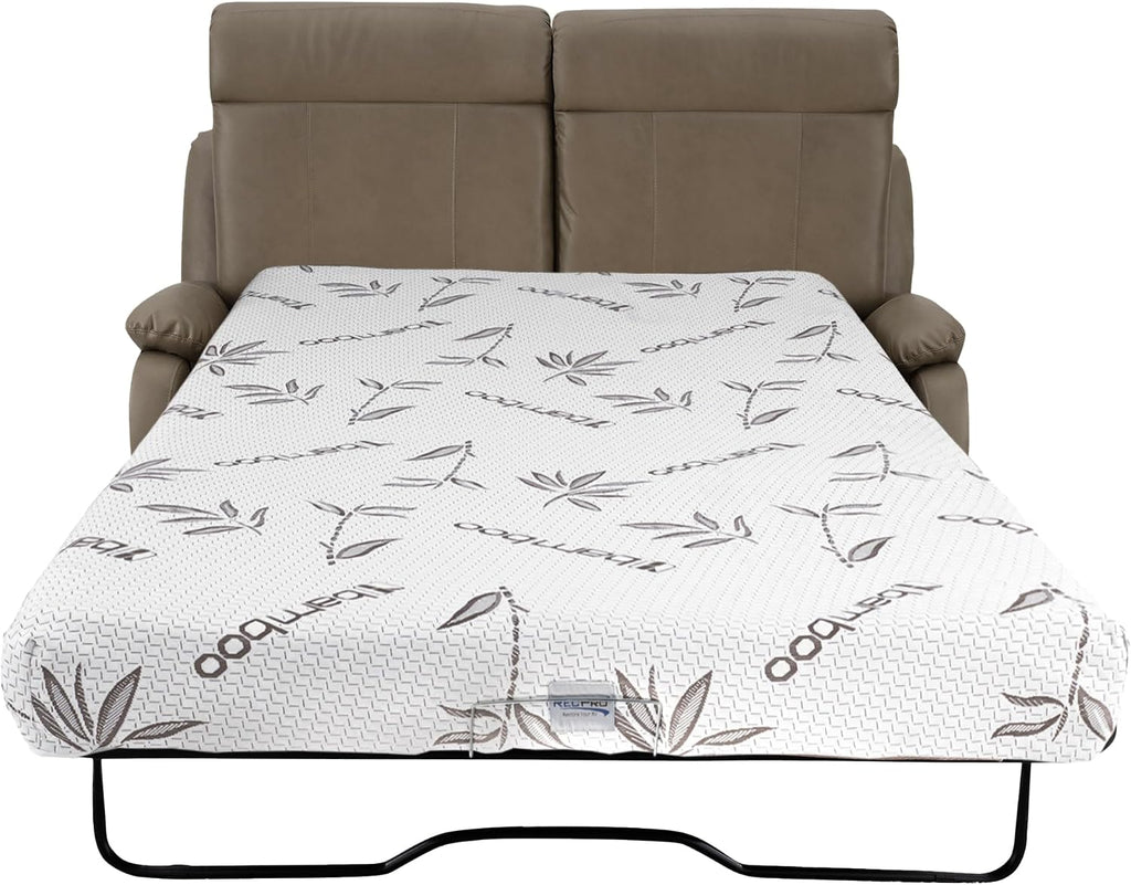 RecPro Charles Collection | 65' RV Hide A Bed Loveseat | Memory Foam Mattress | RV Sleeper Sofa | Pull Out Couch | RV Furniture | RV Loveseat | RV Living Room (Slideout) Furniture | Putty