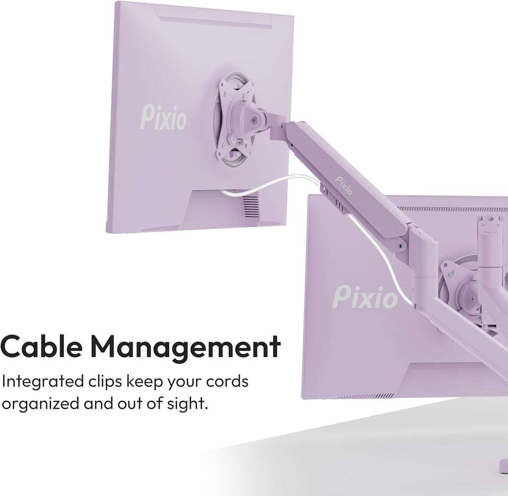 Pixio Two PX279 Wave Purple 27 inch 240Hz Refresh Rate FHD 1080p Resolution Fast IPS Panel 1ms GTG Resonse Time Gaming Monitor and PS1D Wave Purple Dual Monitor Arm