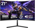 Gawfolk 27 Inch PC Computer Screen,1800R Curved Gaming 250Hz Monitors, FHD 1080p 1ms, Freesync, 98% sRGB,Built-in Speaker, HDMI2.0、DisplayPort, Compatible with Wall-Mounted 100 * 100MM-Black