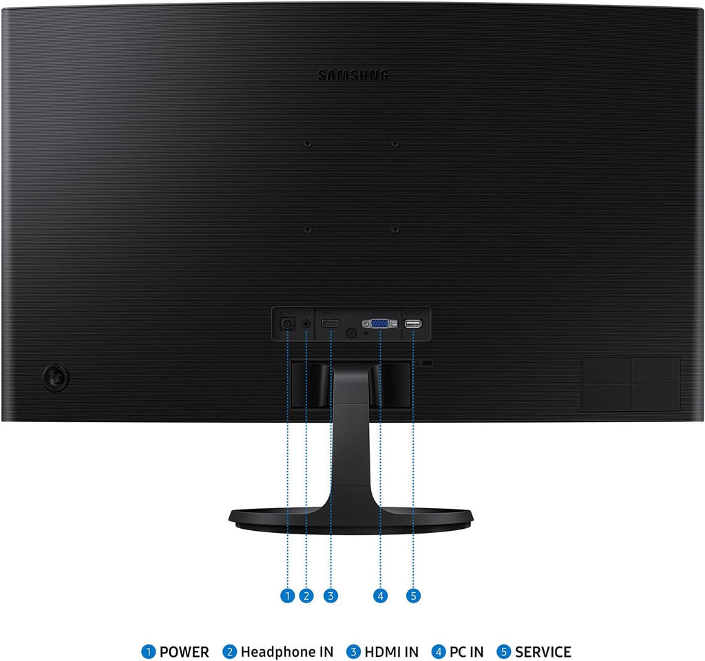 Samsung 27' Essential S3 (S36GD) Curved Monitor - FHD, 1800R Curved Screen, 100Hz, Eye Saver Mode, Game Mode, HDMI D-sub, LS27D36CGANXZA
