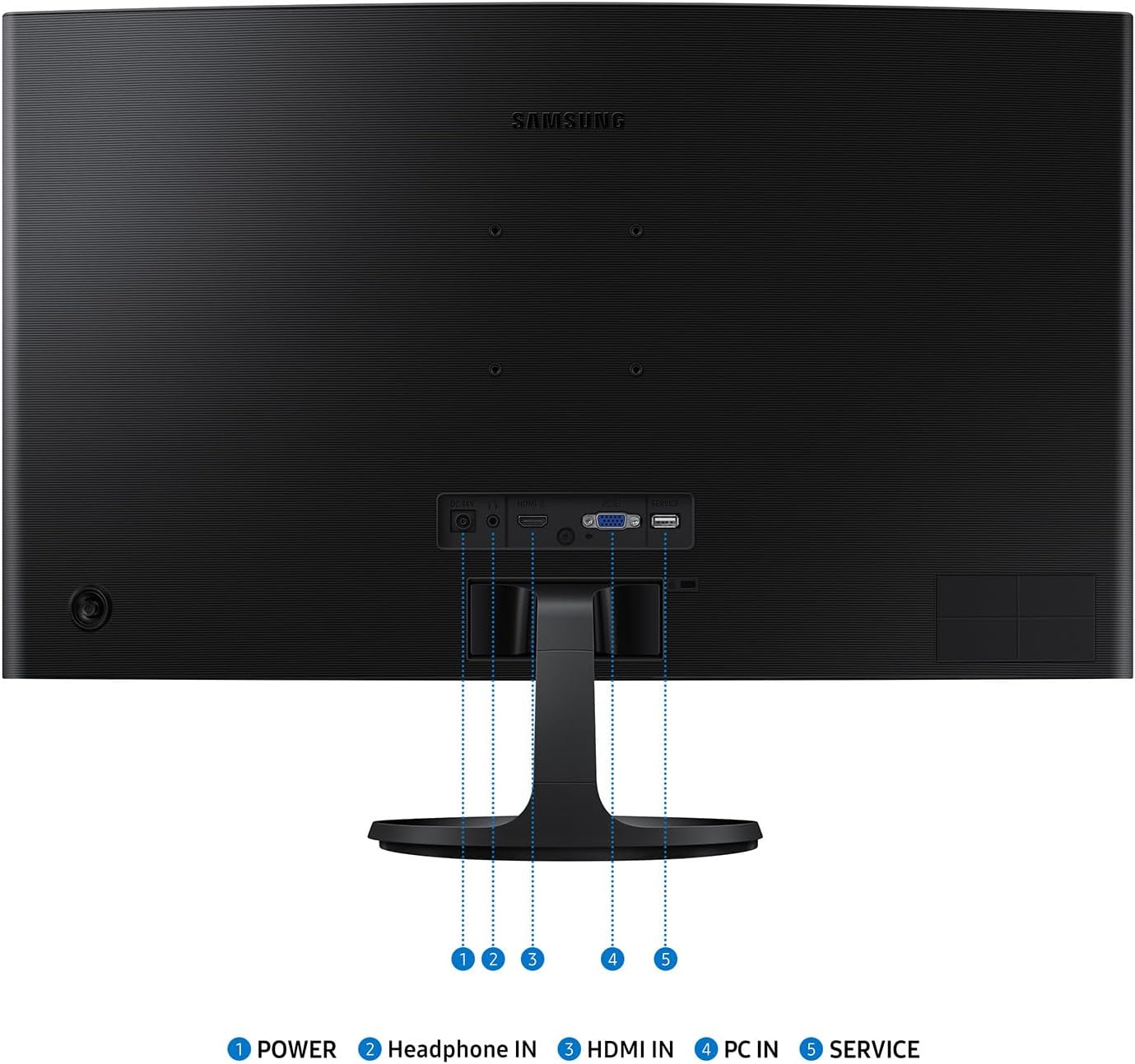 Samsung 27' Essential S3 (S36GD) Curved Monitor - FHD, 1800R Curved Screen, 100Hz, Eye Saver Mode, Game Mode, HDMI D-sub, LS27D36CGANXZA