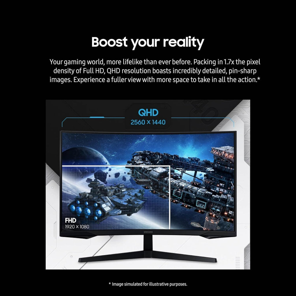 Samsung 27' Odyssey G5 QHD Gaming Monitor | 165Hz, 1ms | 1000R Curved VA Panel | AMD FreeSync, HDR10 | Minimized Eye Strain | w/Hdmi