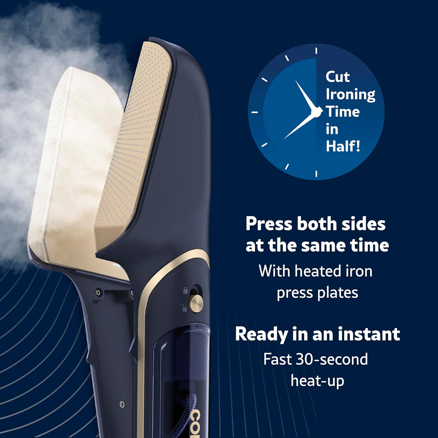 Conair Steam Stylist with Fabric Shaver, Extra Water Tank, and Storage Bag - Amazon Exclusive | Press Iron & Steamer - Great for Home, Office, or Travel | 3-in-1 Steam Iron for Quick Wrinkle Removal