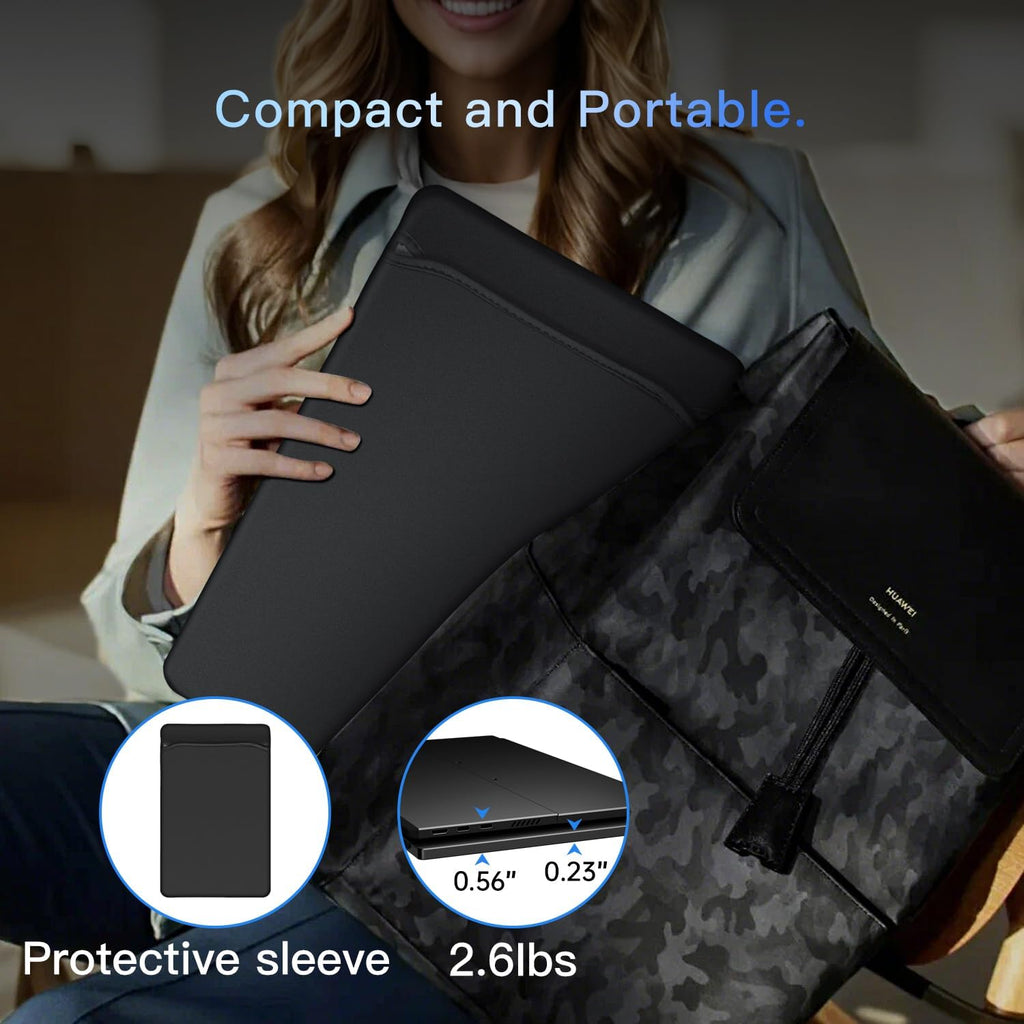 Portable Monitor 15.6' FHD 1080p with 13500mAh Built-in Battery, Kickstand & Speakers, HDMI USB C External Travel Monitor for Laptops, PC, Mac, Xbox, Switch, and PS5/4