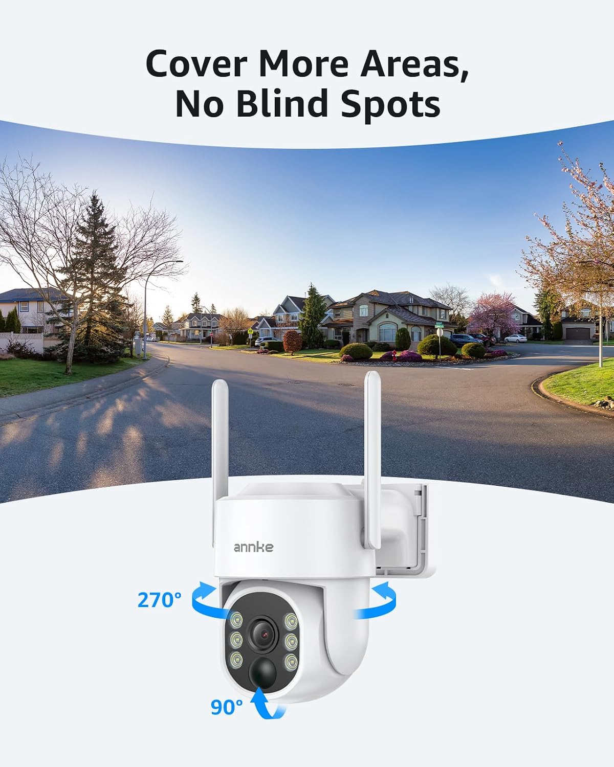 ANNKE Wireless Security Solar Camera System with 7'' IPS Touch Screen, 2 X 4MP Camera Equipped with Solar Panels, Human Detection, 360°Pan & Tilt, 2-Way Audio
